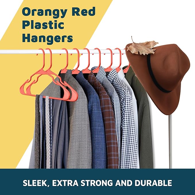Plastic Clothes Hangers – Heavy Duty Hanger Set, for Organizing Clothes, Dresses, and Coat, Holds Up to 5 lbs, Space-Saving Hangers with Non-Slip Shoulder Grooves, Pack of 30, Brown