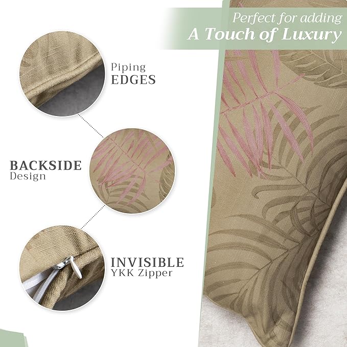 Maison d' Hermine Decorative Pillow Covers 18 x 18 Inch Square 100% Cotton Throw Pillow Covers with Invisible Zipper for Living Room Couch, Chair, Sofas, Bedroom, Home (Creole - Olive Grey)