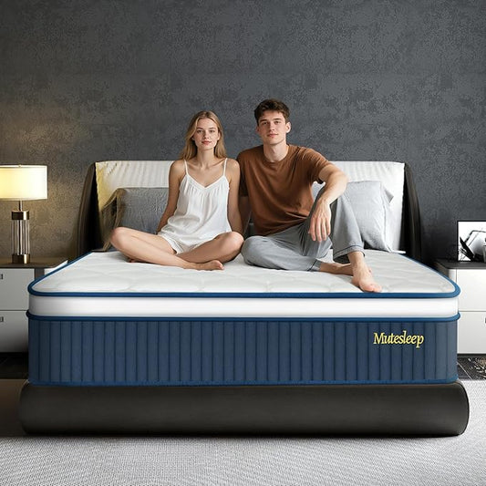 Queen Mattress,12 Inch Gel Memory Foam Hybrid Queen Size Mattresses in a Box, Medium Firm Feel Individual Pocket Springs Matress, Breathable Fabric, Strong Edge Support, Fiberglass Free