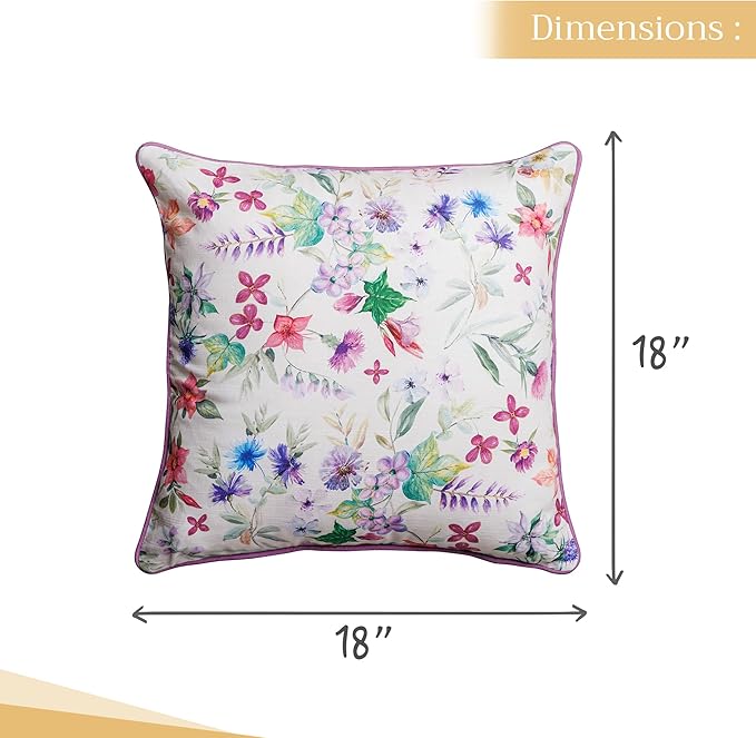 Maison d' Hermine Decorative Pillow Covers 18 x 18 Inch Square 100% Cotton Throw Pillow Covers with Zipper - Chair, Couches, Sofas, Bedroom, Home for Easter Decorations (Chardon)