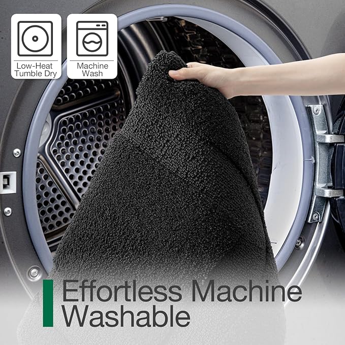 LUMI Ultra Soft Bathroom Rugs Non Slip with Rubber Backing, Absorbent Washable Bath Mat Quick Dry, Upgraded Premium Microfiber Plush Carpet for Bathtub and Shower Floor, Black, 17x30