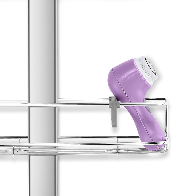 simplehuman Adjustable and Extendable Shower Caddy Large, Stainless Steel and Anodized Aluminum