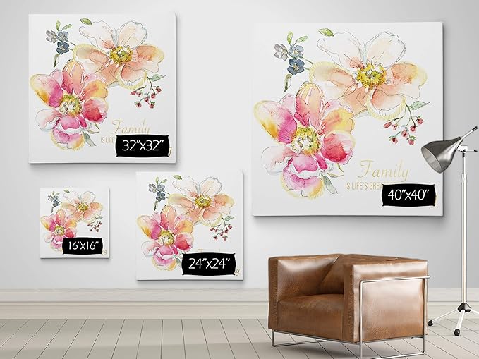 Wexford Home Family Blessing Gallery Wrapped Canvas Wall Art, 40x40,