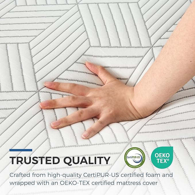 FATHOM Firm Full Mattress 6 Inch Memory Foam Mattress Full Size Bed in a Box for Back Pain Relief and Cool Sleep with Gel Foam and Removeable Fiberglass Free Cover, CertiPUR-US Certified