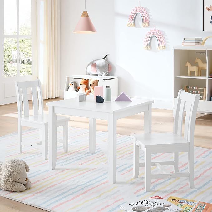 MUSEHOMEINC Kids Chairs for Toddlers,Toddler Wooden Chairs for Playing or Activity, Set of 2, Activity Chair for Children/Kids Wooden Chair/Preschool Furniture/Gift for Boys Girls. (White)