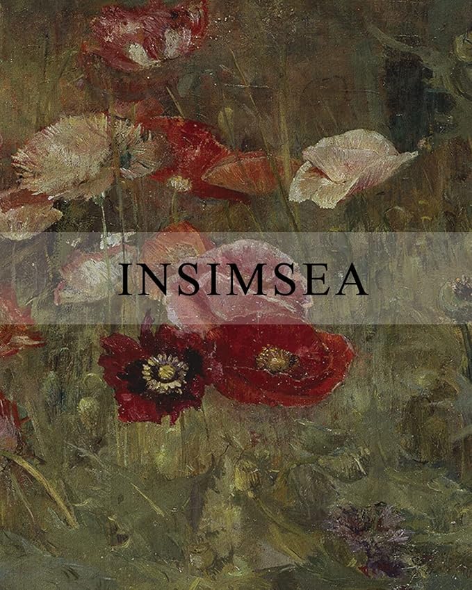 InSimSea Framed Canvas Wall Art, Vintage Decor, Classical Floral Scenic Oil Painting Canvas Prints, Rustic Wall Decor for Bedroom, Bathroom, Office, 16"x24"