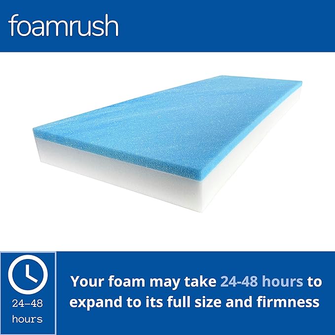 FoamRush 3-Inch Bunk (28" x 72") Gel Memory Foam RV Mattress Replacement, Medium Firm, Comfort, Pressure Relief Support, Made in USA, Travel Camper Trailer Truck, Cover Not Included