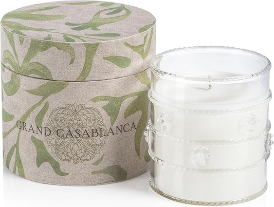 Zodax Grand Casablanca Glass Jar Scented Candle for Home Decor - Single-Wick Candle Ideal for Kitchen and Bathroom - Makes a Great Gift for Women and Men - Apricot Bloom - 6.5 Oz. - Pack of 1