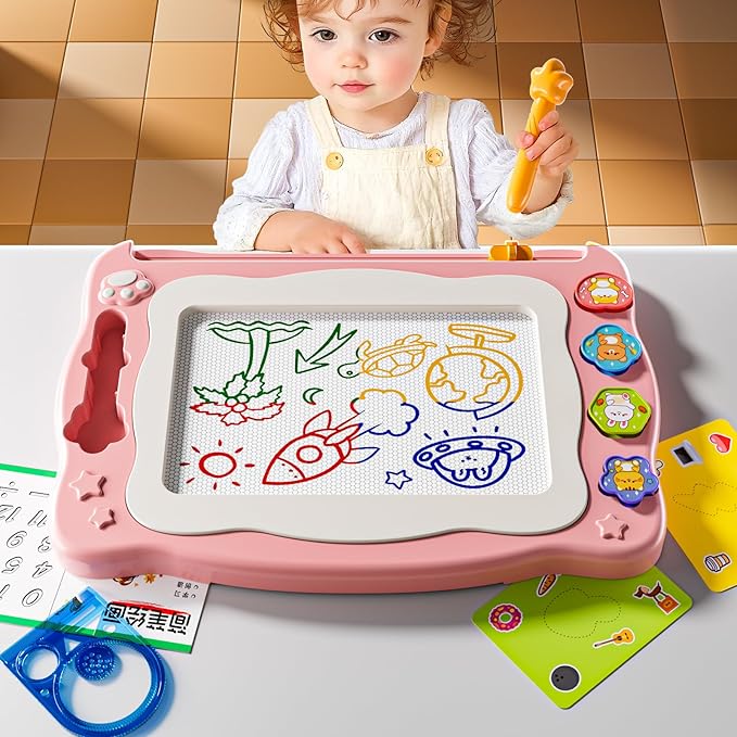 NIPLOOW Magnetic Drawing Board for Kids 3 4 5 6 Years Old Girl Boy, Writing Painting Magnet Doodle Pad Early Educational Learning Kids Toys for Toddlers Birthday
