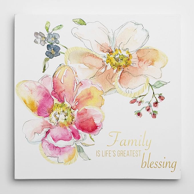 Wexford Home Family Blessing Gallery Wrapped Canvas Wall Art, 16x16, Multicolor