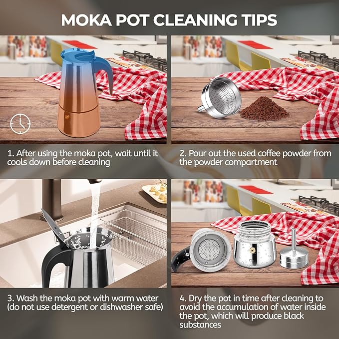 12 Cup 600ml Moka Pot Stainless Steel Espresso Coffee Maker Stovetop Percolator Coffeemaker Italian Classic Style Brewing Greca Cafe Mocha Machine for Cafeteras Lover Camping Travel and Home Use 20oz