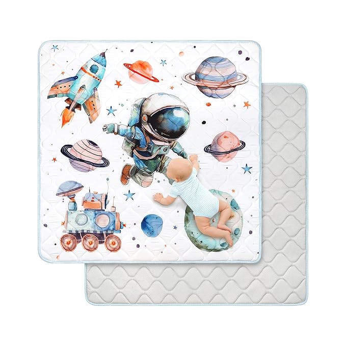 Baby Play Mat for Floor 50 * 50 inch, Extra Thick Soft Cushioning Foam Mat for Kids, Non Slip & Washable Crawling Mat for Toddler, Padded Play Mat for Baby Tummy Time