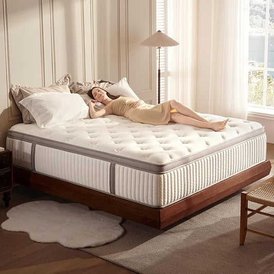 Queen Mattress, 12 inch Queen Size Cooling Gel Memory Foam Mattresses for Pressure Relief, Medium Firm Hybrid Mattress in a Box, CertiPUR-US Certified
