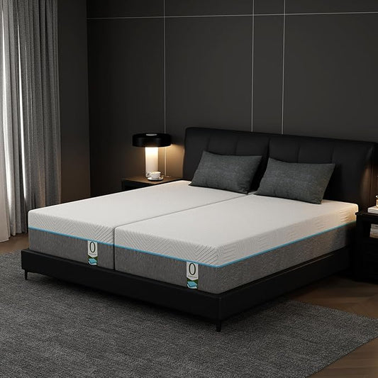 Vipbear 12 Inch Memory Foam Mattress King Hybrid Medium Firm Mattresses in a Box Cooling Gel Bed Therapeutic Firm Support Comfort for Back Pain, Pressure Relief, CertiPUR-US Certified, Made in USA