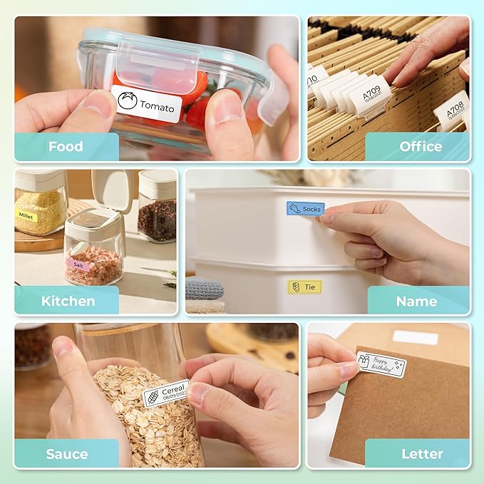 Nelko Label Maker Machine with Tape, P21 Bluetooth Label Printer, Wireless Mini Label Makers with Multiple Templates for School Office Home, Green
