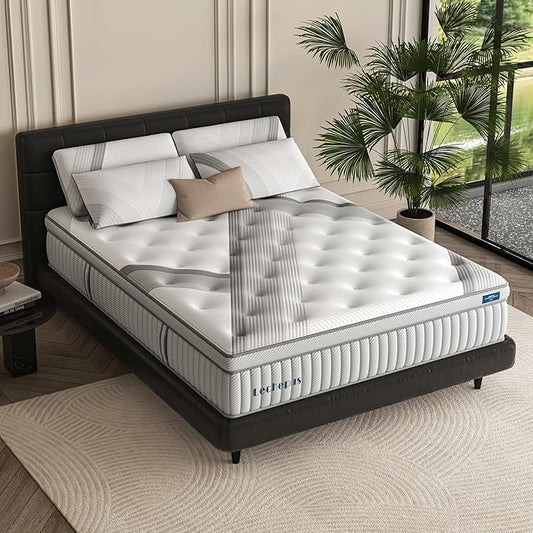 Lechpeus Twinxl Mattress,14 Inch Medium Plush Hybrid Mattress in Box,MDI Soft Memory Foam & 7-Zone Pocket Springs,Motion Isolation& Back Pain Relief,Enhanced Support Twinxl Bed,None Fiberglass