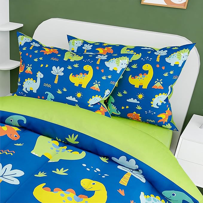 SANDJEST Dinosaur Design Duvet Cover Sets Twin Size for Kids Boys, Include 1 Comforter Cover 68x86 Inches and 1 Pillowcase 20x26 Inches, Comforter Not Included, Gift for Christmas Birthday