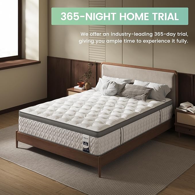 King Mattress 14 Inch, 5-Zone Deep Sleep Firm Mattress with Extra Lumbar & Shoulder Support, Hotel Collection Hybrid Mattresses Pain Relief - Fiberglass Free & No Odor, 365 Night Trial