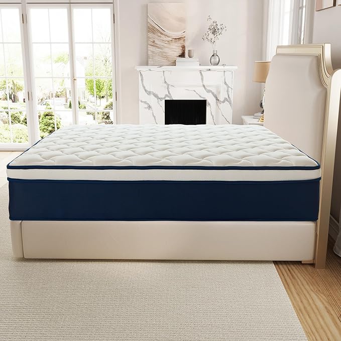 King Size 10 Inch Cooling Gel Memory Foam Mattress, Medium Firm, CertiPUR-US Certified, Fiberglass-Free, Pressure Relief, Motion Isolation, Breathable,with 100-Night Sleep Trial