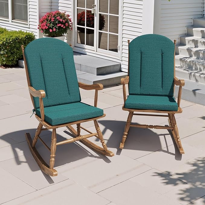Crestlive Products 50x20 Inch Adirondack Chair Cushions Set of 2 Outdoor Rocking Chair Cushions Water Resistant High Back Patio Replacement Cushions, Malachite