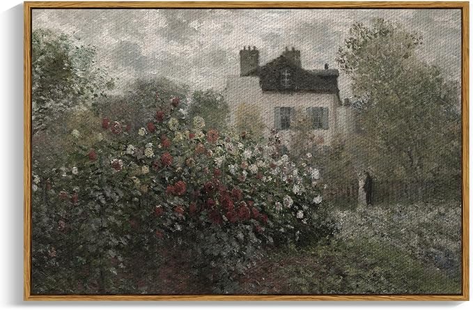 InSimSea Framed Canvas Wall Art Vintage Decor, Farmhouse Room Aesthetic, Living Room Wall Art, Cottagecore Bedroom Kitchen Bathroom Decor, 24"x36"