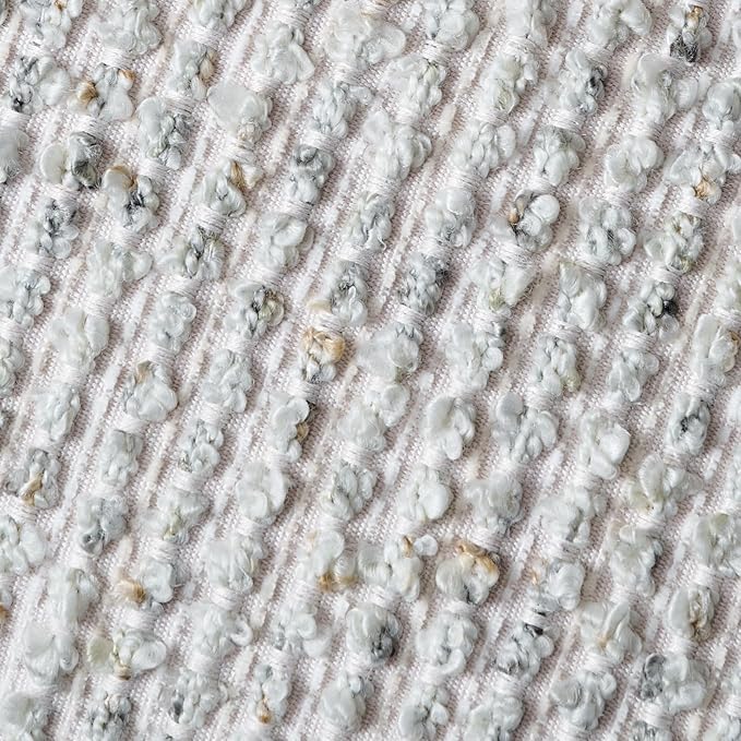Striped Throw Pillow Covers 20x20 Set of 2 Cream Grey Textured Boucle Chic Morden Boho Accent Farmhouse Square Decorative Couch Pillow Covers for Home Decor Bed Sofa Living Room