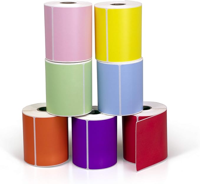 4" X 6" Direct Thermal Perforated Stickers Labels for Shipping Labels, Inventory, and Color Coding - Compatible with Zebra, Rollo, Godex and More (Green, 1 Roll)