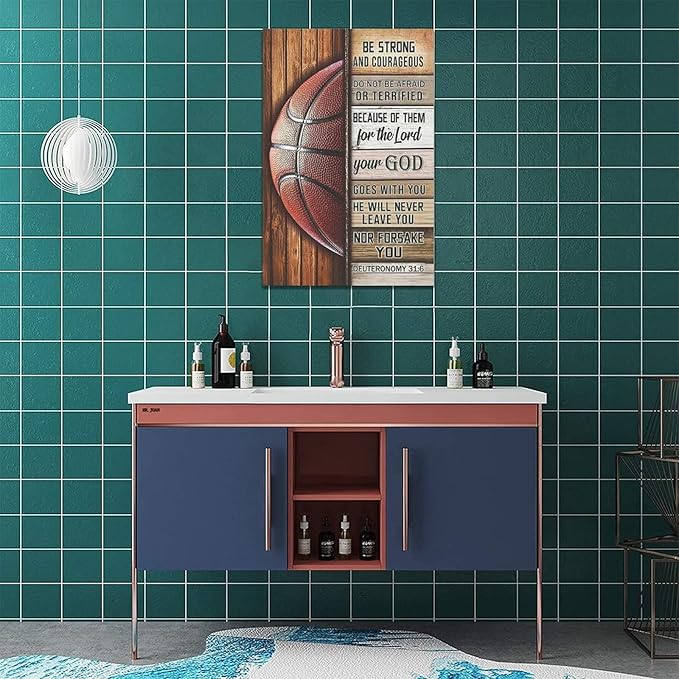 Banonaty Basketball Wall Art - Inspirational Quotes Canvas Prints - Home Decorations For Boys Room, Gym, Living Room, Bedroom - 16"x24"