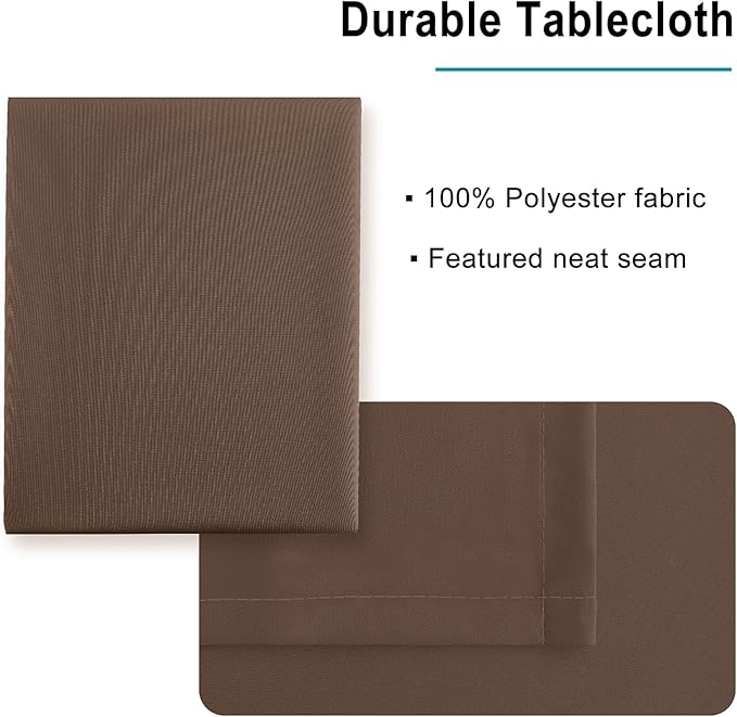 Hiasan Tan Rectangle Tablecloth - Waterproof Washable Polyester Fabric Table Cloth for Buffect Dining Birthday Party Wedding, 70 x 108 Inch