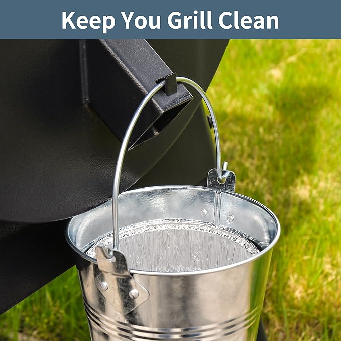 Grease Bucket for Pellet Grill Smokers – 3-Pack Heavy Duty Galvanized Steel Drip Catcher, Rust-Proof 5.6" Diameter, Easy Clean BBQ Accessory