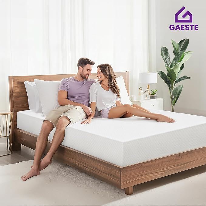 GAESTE 8 Inch Queen Cooling Gel Memory Foam Mattress for Cool Sleep Medium Firm CertiPUR-US Certified Foam, Mattress in a Box Pressure Relief Removable Cover No Fiberglass (Queen, 8 in)