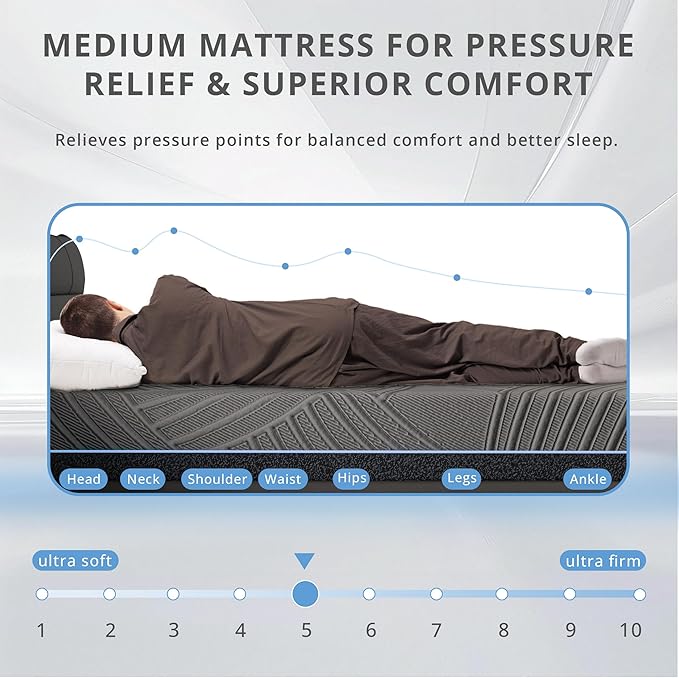 14 Inch Twin XL Mattress in a Box, Copper Memory Foam Mattress with Cooling Cover, Medium Firm for Pressure Relief, Fiberglass-Free, CertiPUR-US Certified, Foam Made in USA, 38"x80"x14"