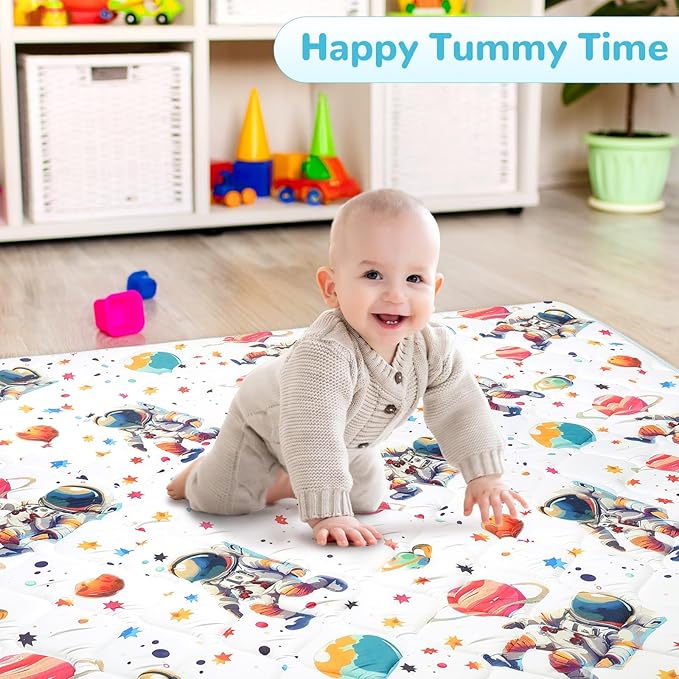 Baby Play Mat for Floor 50 * 50 inch, Extra Thick Soft Cushioning Foam Mat for Kids, Non Slip & Washable Crawling Mat for Toddler, Padded Play Mat for Baby Tummy Time