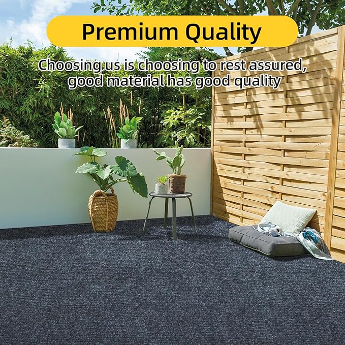 Marine Carpet,5 FT x 20 FT Dark Gray Indoor Outdoor Carpet 0.2" Thick Boat Carpet with Water-Proof TPE Backing, Non-Slide Outdoor Marine Carpet Roll for Home, Patio, Porch, Deck