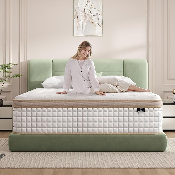 Firm Full Mattress, [Enhanced] 9.6 Inch Full Size Hybrid Mattress with Gel Memory Foam & Independent Pocket Springs, Pressure Relief, Strong Edge Support, 365-Night Trial, CertiPUR-US