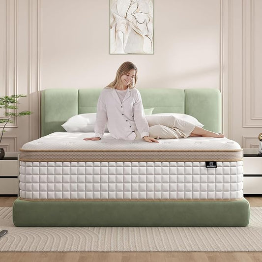 Firm King Mattress, [Enhanced] 14 Inch King Size Hybrid Mattress with Gel Memory Foam & Independent Pocket Springs, Pressure Relief, Strong Edge Support, 365-Night Trial, CertiPUR-US