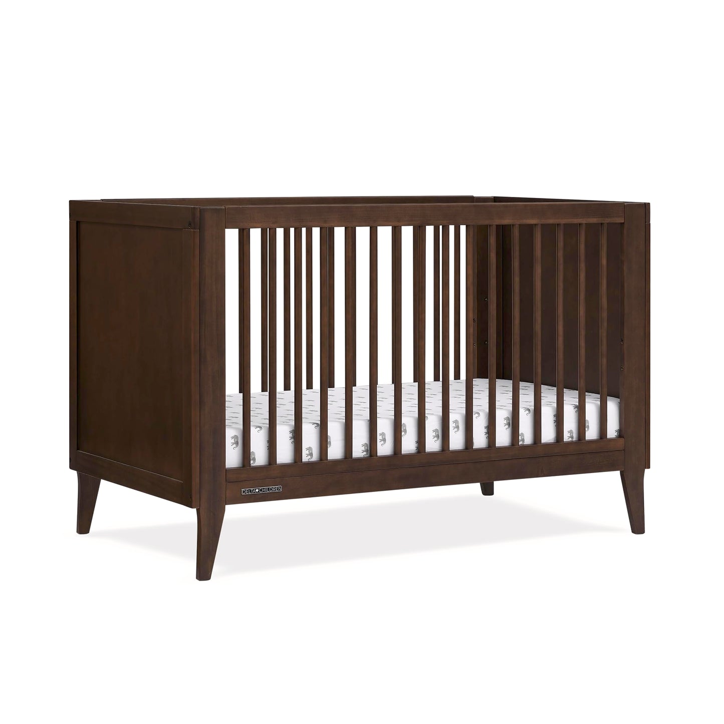 Delta Children Ollie 4-in-1 Convertible Crib - Greenguard Gold Certified, Walnut Espresso