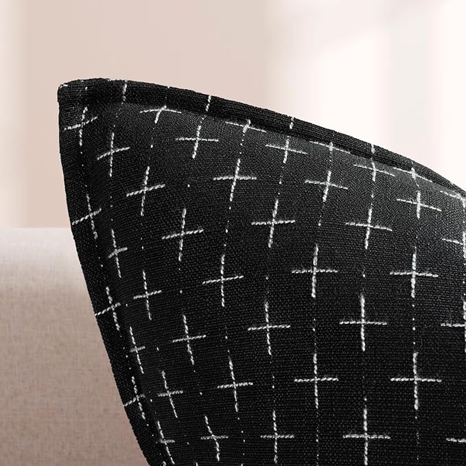 ZWJD Fall Pillow Covers 20x20 Set of 2 Soft Fall Decor Polyester Textured Pillow Covers with Stylish Flange Edge Cozy Farmhouse Throw Pillows for Couch Bed Sofa Living Room