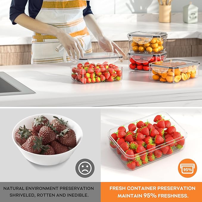 54 PCS Food Storage Containers with Lids Airtight (27 Lids &27 Containers) Leakproof Meal-Prep Kitchen Organization,Stackable Containers for Food Plastic Microwave/Dishwasher Safe with Labels & Pen