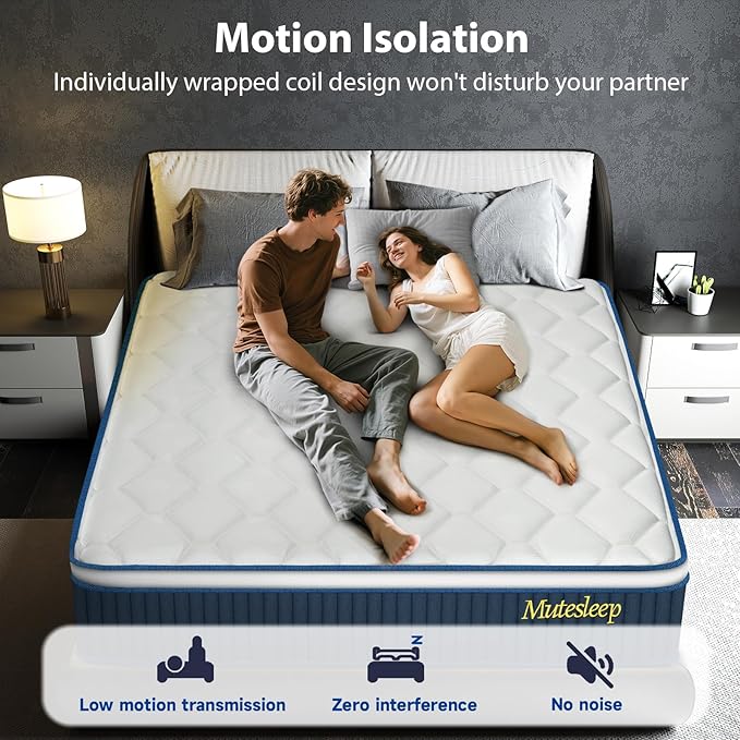 Queen Mattress 12 Inch, Hybrid Queen Size Mattresses in a Box, Gel Queen Memory Foam Mattress with Pocket Springs, Medium Firm Feel, Edge Support, Cool Sleep, Motion Isolation & Pressure Relief