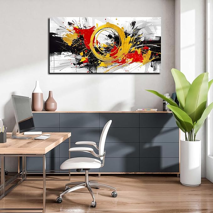 Abstract Wall Decor for Bedroom - Modern Wall Art for Living Room Ready to Hang Size 24" x 48"