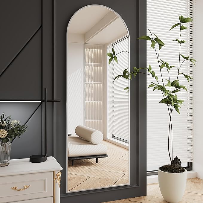 Standing Mirror,Arch Mirror Full Length,71"x26" Silver Mirror Full Length,Silver Arch Mirrors,Floor Length Mirrors