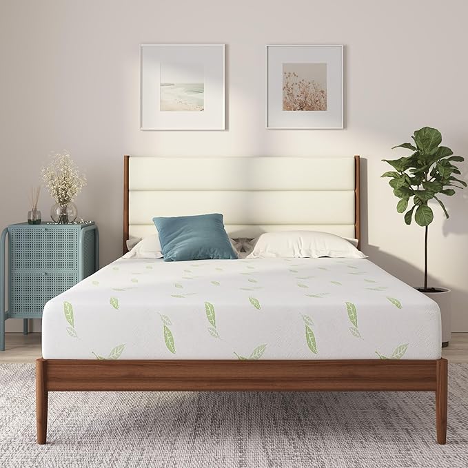 NapQueen Twin XL Size Mattress, 6 Inch Anula Green Tea Infused Memory Foam Mattress, CertiPUR-US Certified
