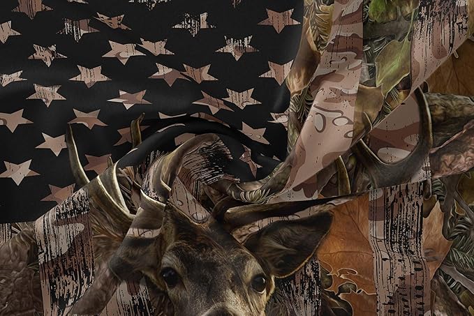 Tailor Shop Deer Comforter Sets for Boys Kids Teens,American Flag Camo Bedding Sets Queen Size Hunting Comforter Sets Woodland Moose Wildlife Forest Bed Set, with 1 Comforter 2 Pillowcase…