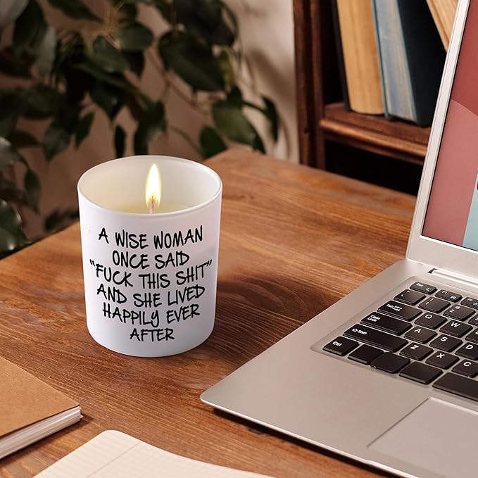 Birthday Candles Gifts for Women Funny Unique Sister Best Friend Her Wife Girlfriend Gifts for Mothers Day A Wise Woman Once Said F This Lavender Scented Soy Candle