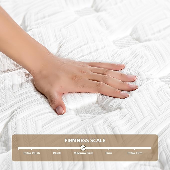 COOLMI 12 Inch Twin Hybrid Mattress, Memory Foam and Independent Spring, Soft and Comfortable Medium Firm Mattress, Pressure Relief, CertiPUR-US Certified
