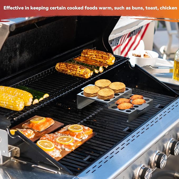 Skyflame Jalapeno Grill Rack with Corer Tool, 34 Hole Stainless Steel Chili Pepper Holder with Upgrade Design in 2 Heights and 3 Hole Sizes for Grilling Jalapeño Peppers, Chicken Wings, Drumsticks