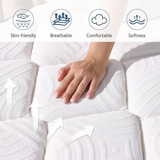 Full Size Mattress, 12 Inch Hybrid Memory Foam Full Mattress in a Box, Pressure Relief, Medium Firm, CertiPUR-US