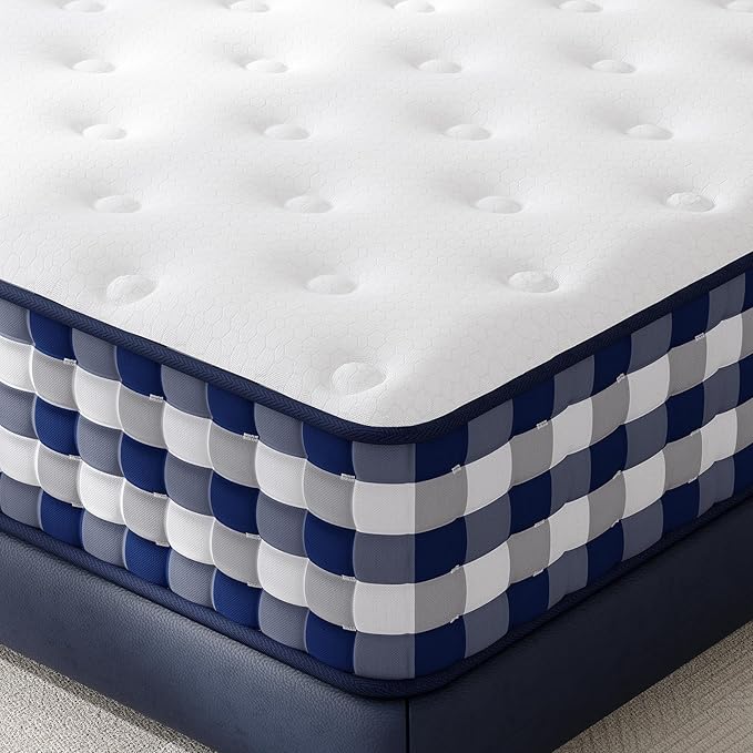 Queen Mattress 10 Inch, Memory Foam Mattress with Pocket Spring, Soft & Comfortable Medium Firm, Motion Isolation, Pressure Relief, CertiPUR-US Certified (80"*60"*10")