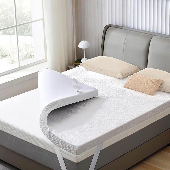 SINWEEK 3 Inch Gel Memory Foam Mattress Topper with Cooling Cover Ventilated Soft Mattress Pad, Bed Topper, CertiPUR-US Certified, Twin XL Size,